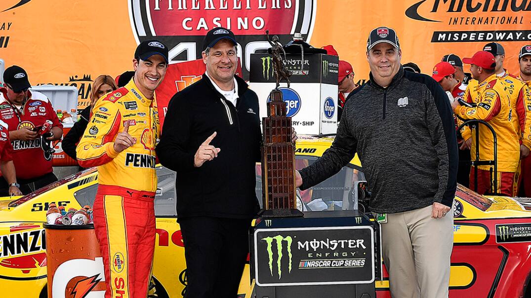 Ford again took home the Michigan Heritage Trophy, which goes to the winning manufacturer. Ford again took home the Michigan Heritage Trophy, which goes to the winning manufacturer.
